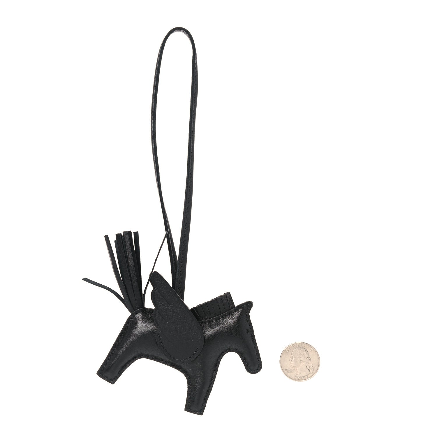Hermes Milo Lambskin Grigri Rodeo Pegase Horse Bag Charm PM So Black 2 of 5