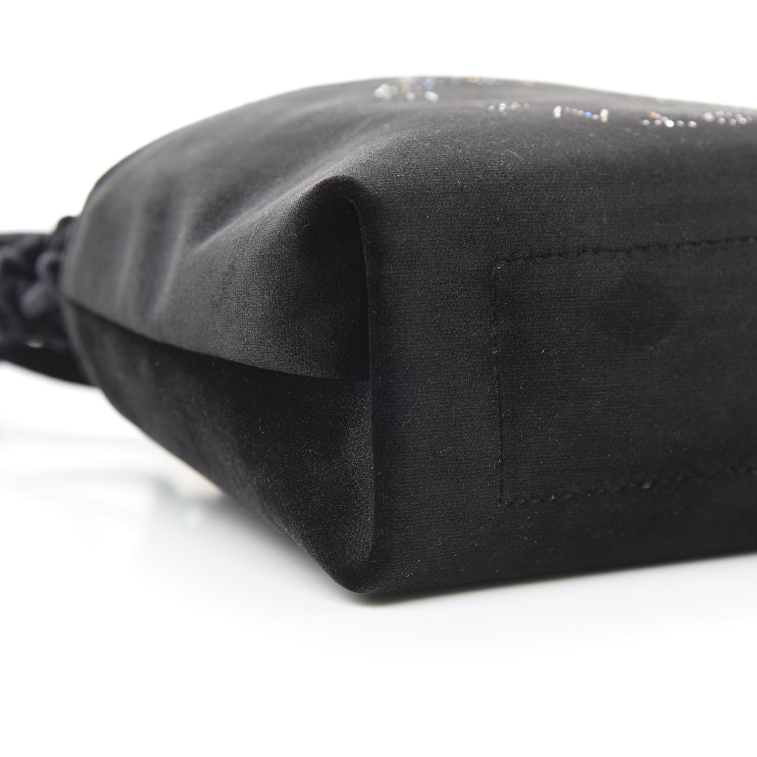 Stella McCartney Velvet Crystal Logo Knotted Tote Black 8 of 9