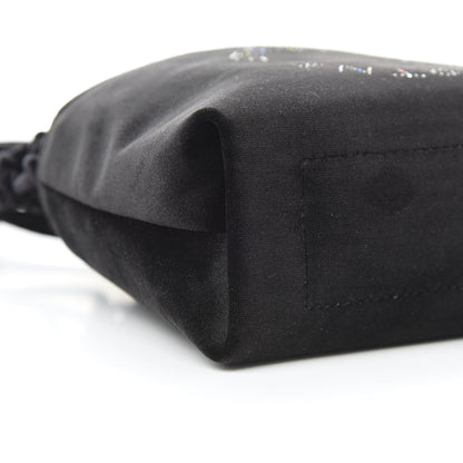 Stella McCartney Velvet Crystal Logo Knotted Tote Black 8 of 9