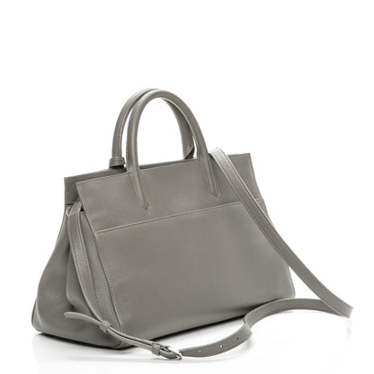 Saint Laurent Grained Calfskin Small Rive Gauche Cabas Fog 3 of 8