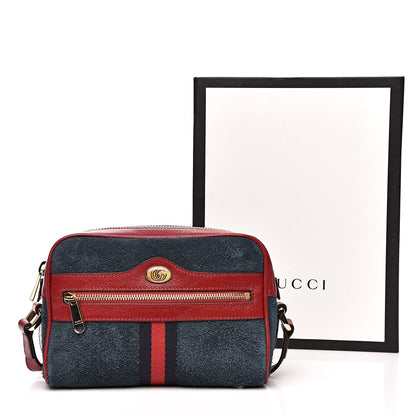 Gucci Suede Calfskin Web Mini Ophidia Shoulder Bag New Blue Romantic Cherry 11 of 11