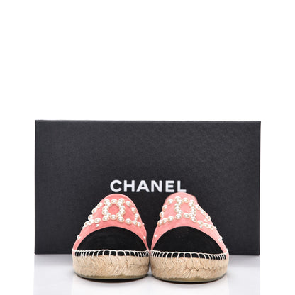 Chanel Suede Pearl CC Espadrilles 39 Pink 11 of 11