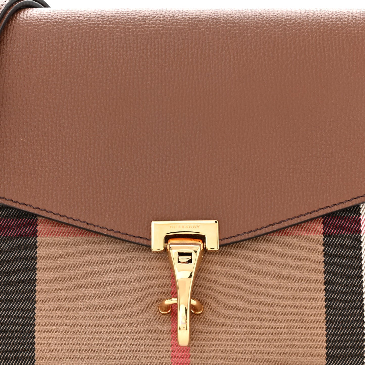 Derby Calfskin House Check Small Macken Crossbody Bag Tan