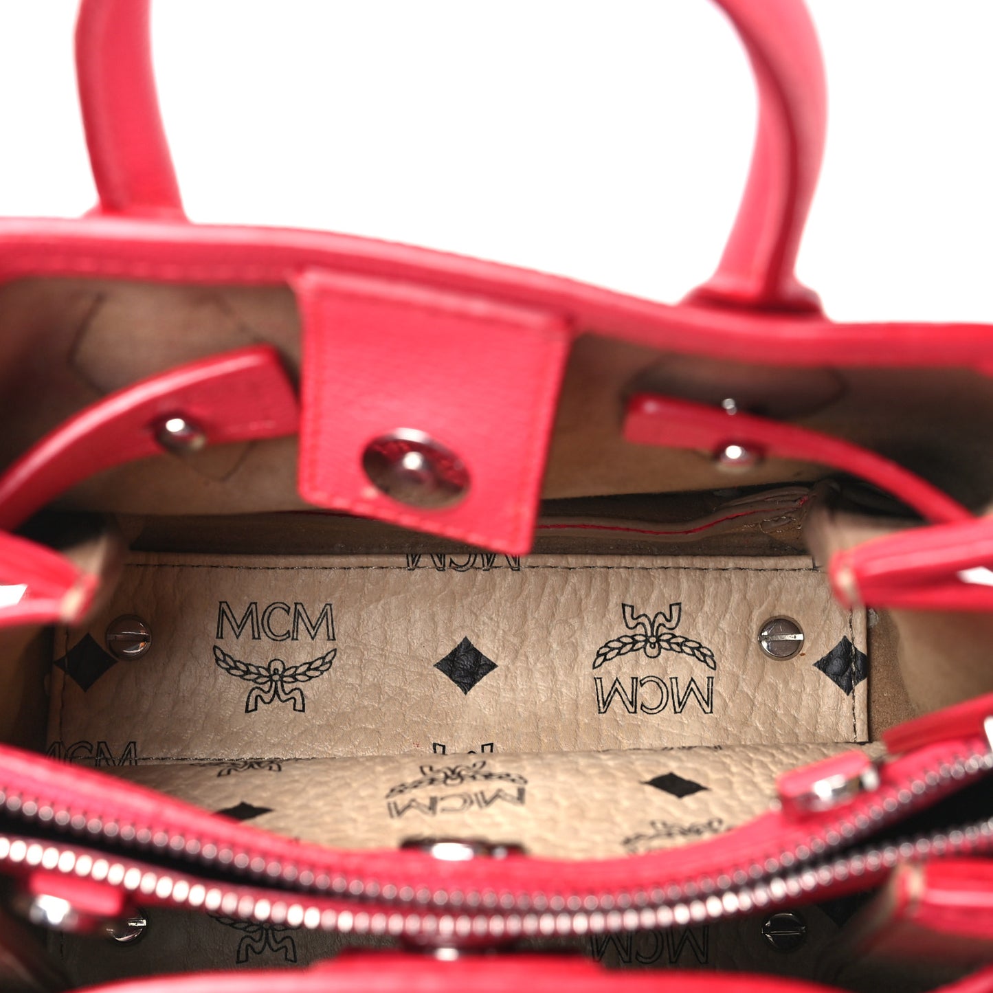 Grained Calfskin Mini Milla Tote Hot Pink Blue