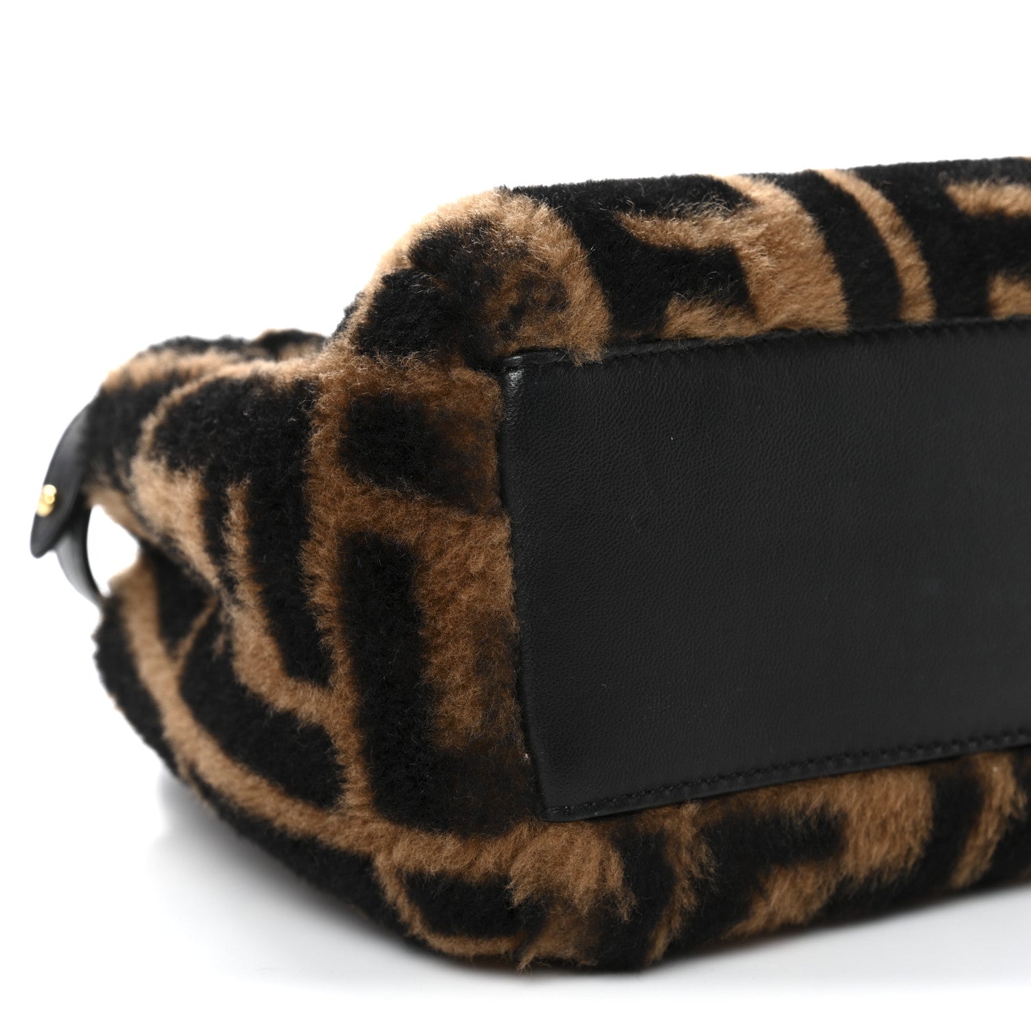 Fendi Shearling Nappa Macro FF 1974 Mini Peekaboo Iconic Satchel