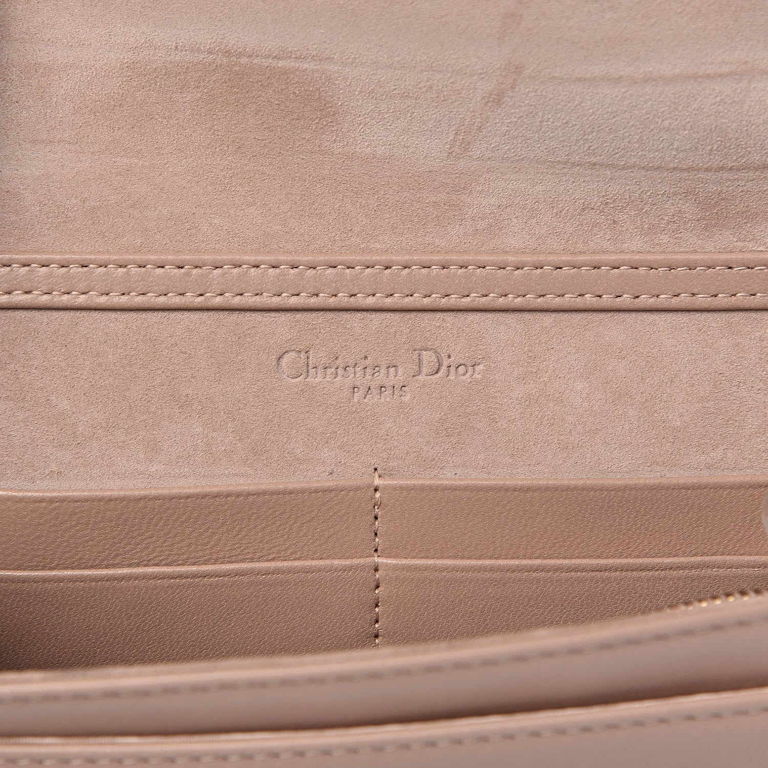 Christian Dior Calfskin Studded Diorama Wallet on Chain Pouch Nude 6 of 10