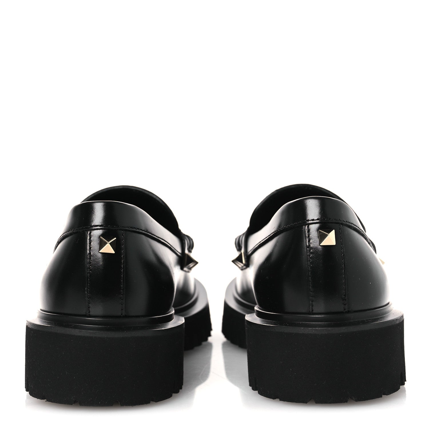 Valentino Garavani Calfskin Rockstud Loafers 35 Black 6 of 10