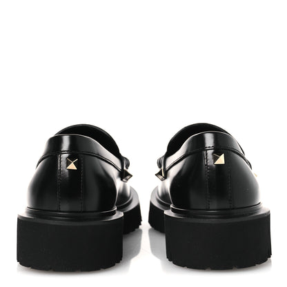 Valentino Garavani Calfskin Rockstud Loafers 35 Black 6 of 10