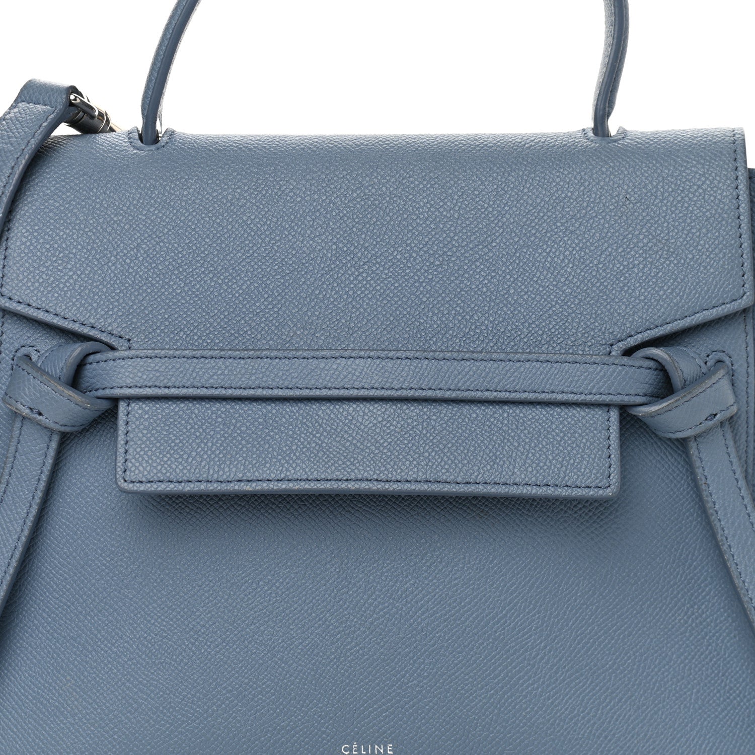 Celine Grained Calfskin Micro Belt Bag Washed Blue 8 of 18