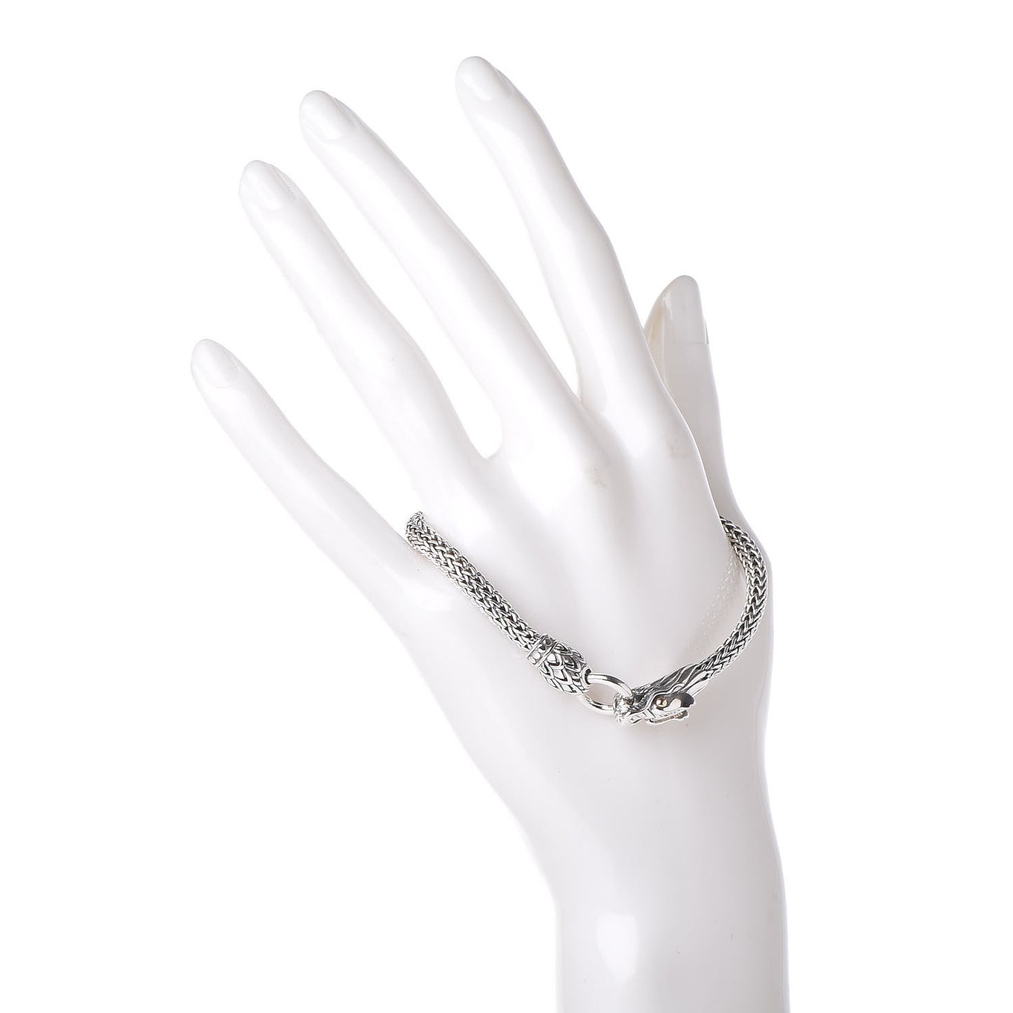 Sterling Silver 18K Yellow Gold Dragon Head Bracelet