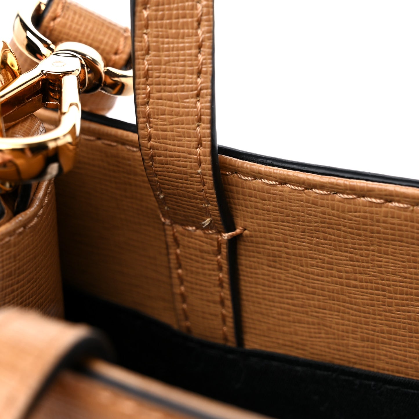 Saffiano Virtus Top Handle Shoulder Bag Camel