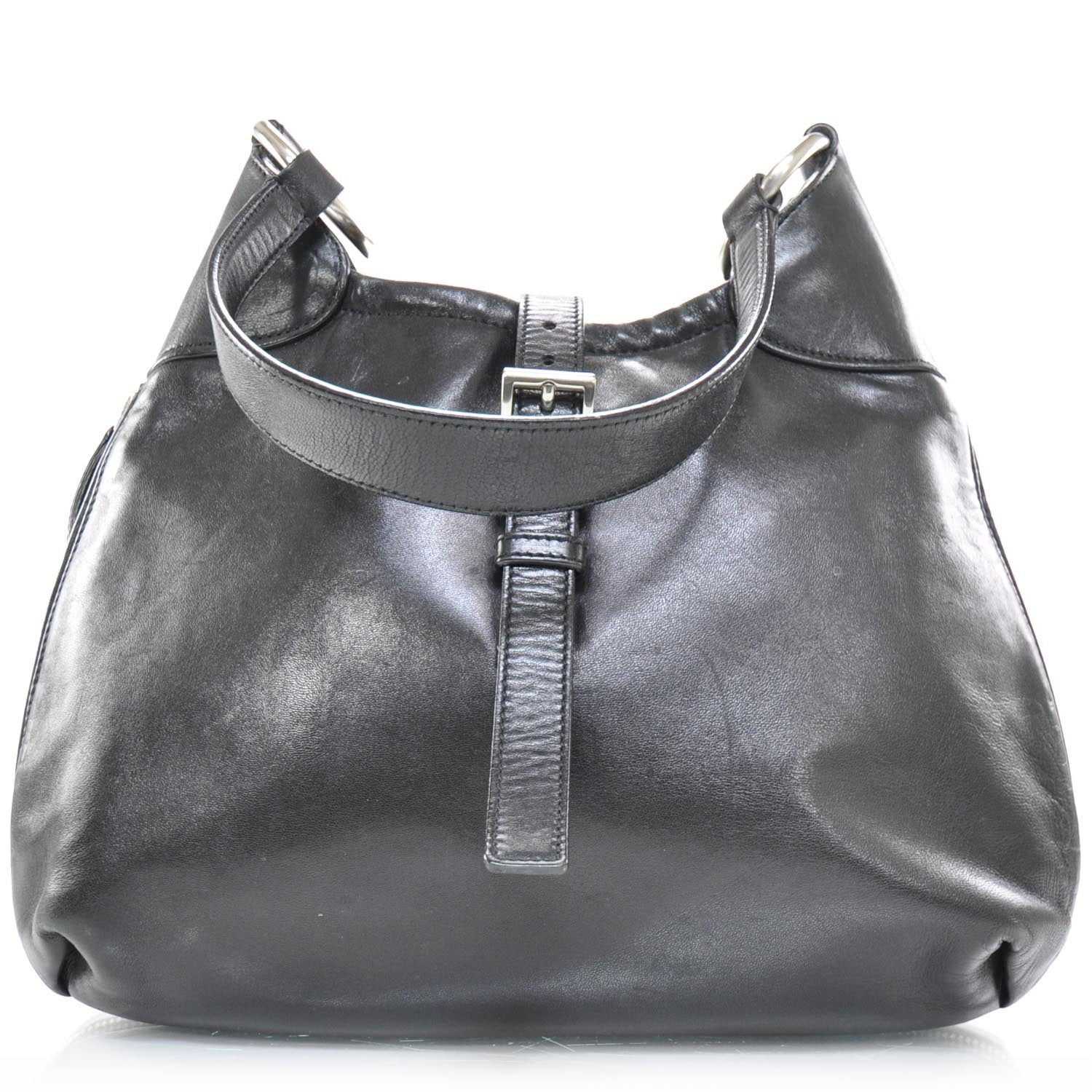 Prada Leather Zip Around Shoulder Bag Nero Black 1 of 8