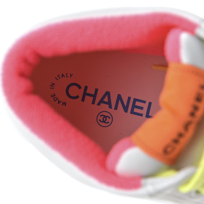 Chanel Calfskin Womens Logo High Top Sneakers 40 White Multicolor 7 of 8