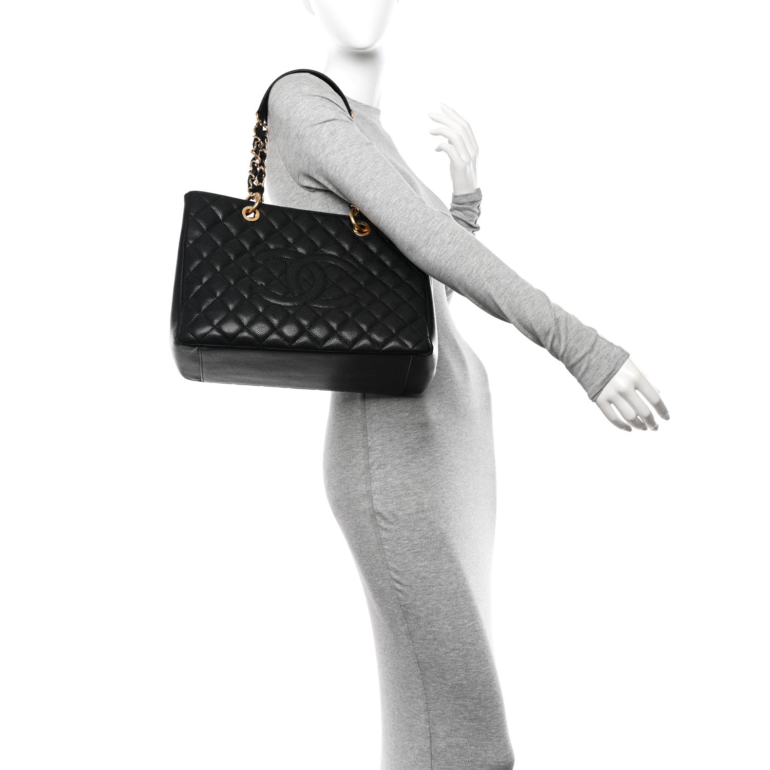 Chanel Caviar Quilted Grand Shopping Tote GST Black 2 of 10