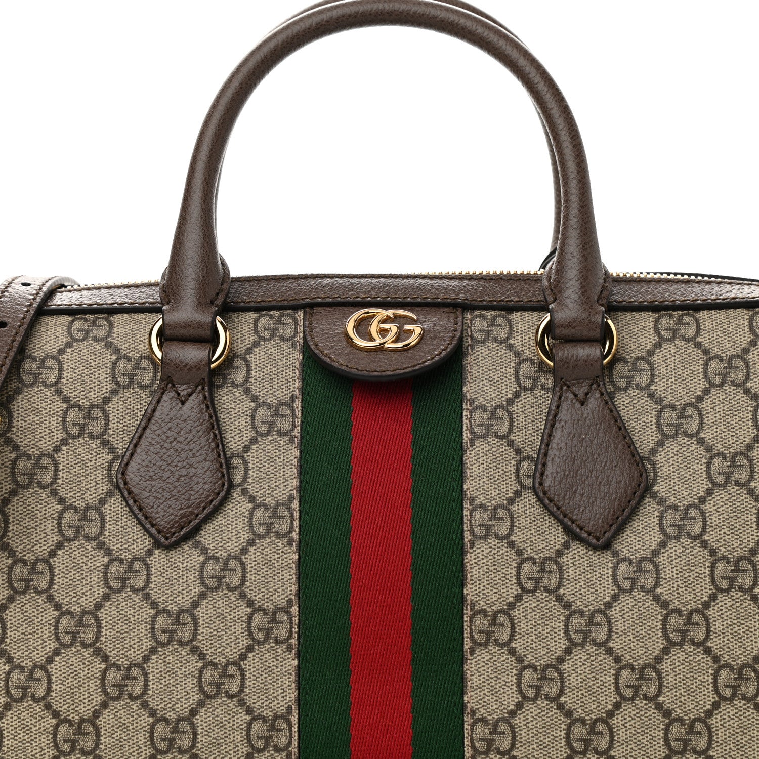 Gucci GG Supreme Monogram Web Medium Ophidia Boston Brown 8 of 10