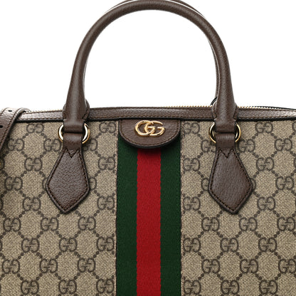 Gucci GG Supreme Monogram Web Medium Ophidia Boston Brown 8 of 10