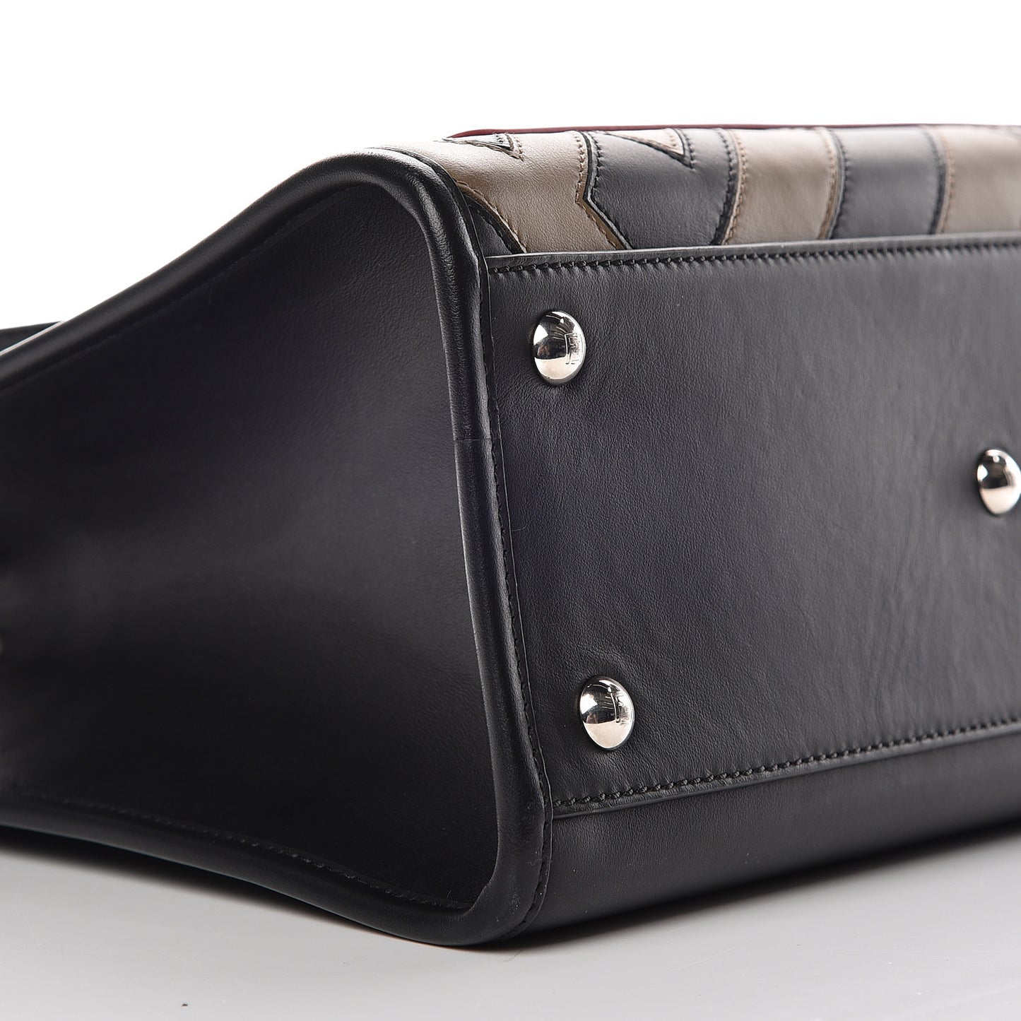 Vitello Century F is Fendi FF Diagonal Inlay Small Runaway Satchel Fango Black Fragola