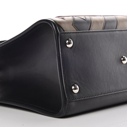 Fendi Vitello Century F is Fendi FF Diagonal Inlay Small Runaway Satchel Fango Black Fragola 5 of 10