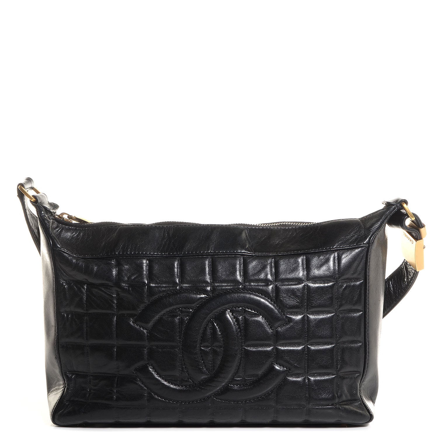 Chanel Lambskin Quilted Medium Chocolate Bar Shoulder Bag Black 1 of 7