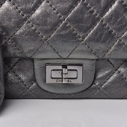 Chanel Metallic Aged Calfskin Quilted 2.55 Reissue 225 Flap Dark Silver 16 of 16