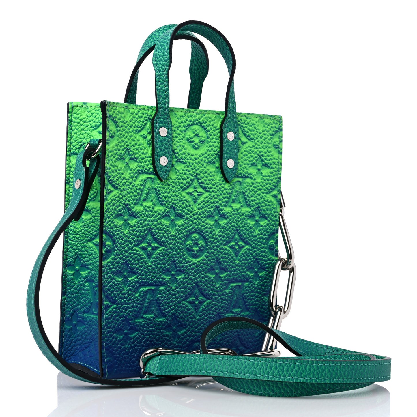 Taurillon Illusion Sac Plat XS Bleu Vert
