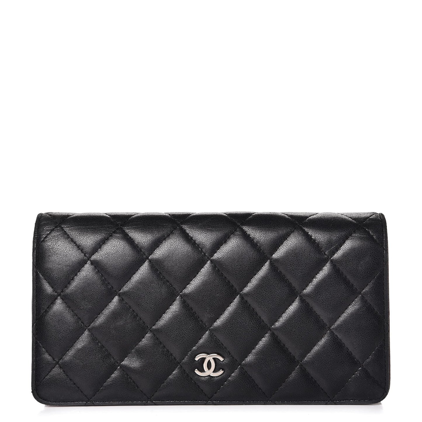 Lambskin Quilted Yen Wallet Black