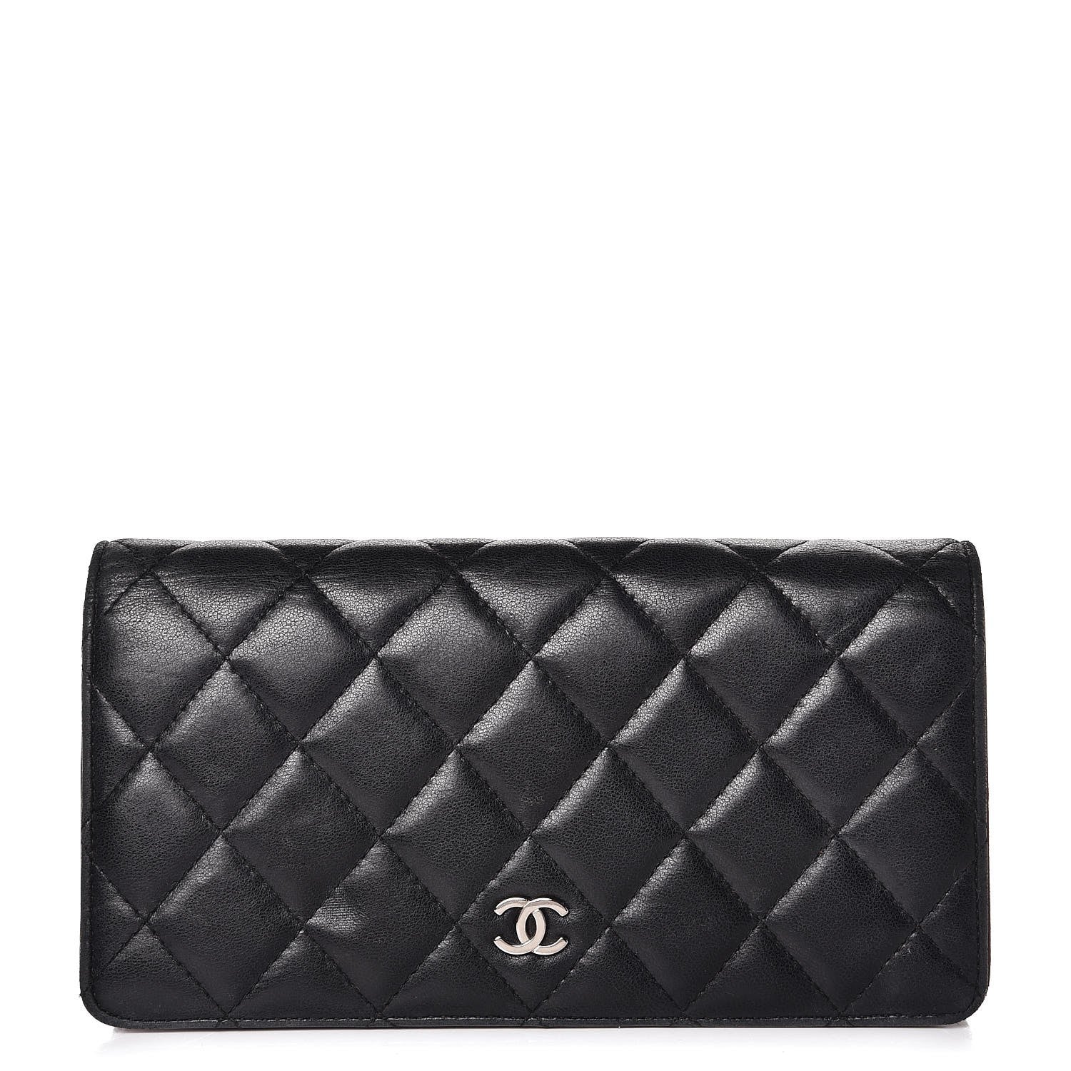 Chanel Lambskin Quilted Yen Wallet Black 1 of 14