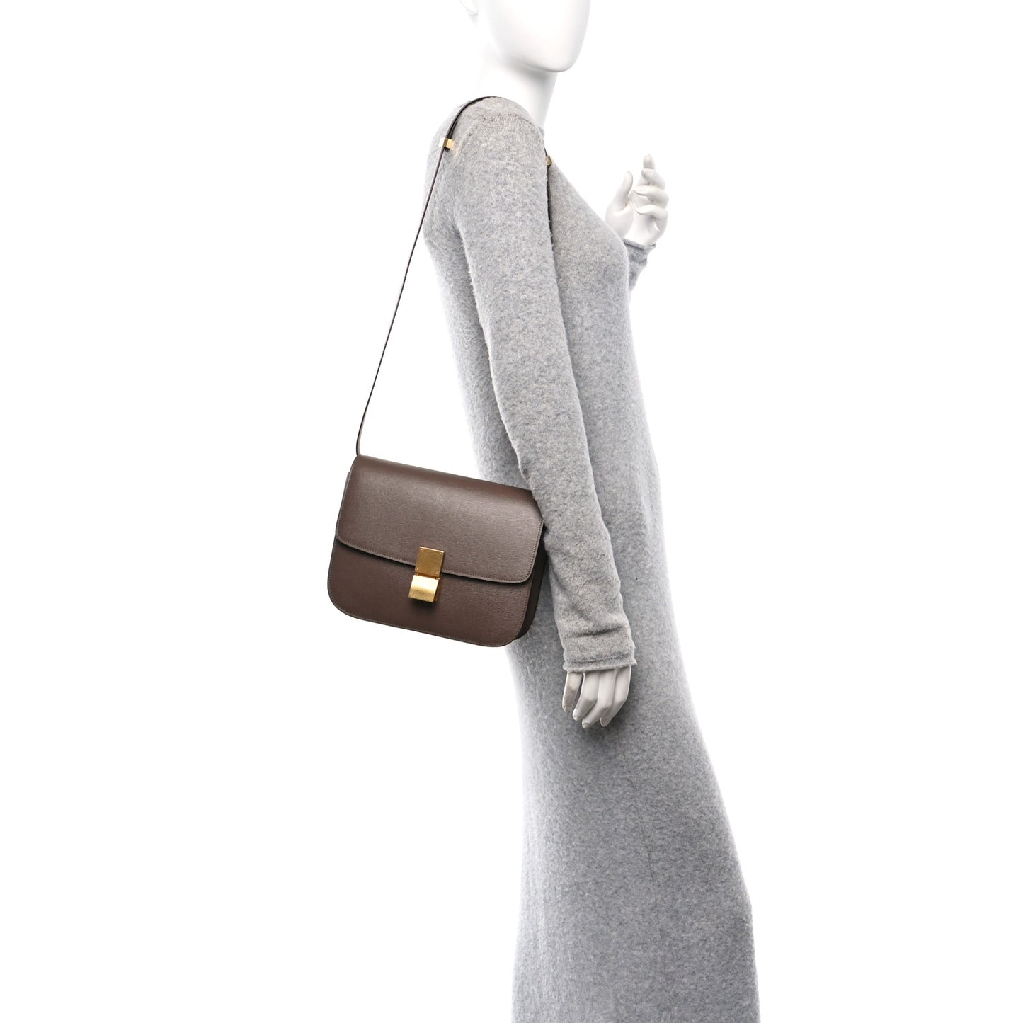 Liege Calfskin Medium Classic Box Flap Bag Glazed Nut