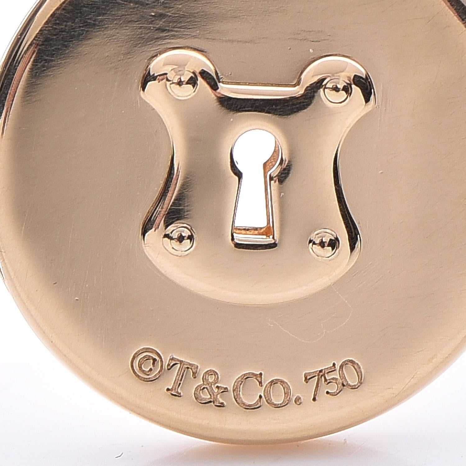 Tiffany 18K Yellow Gold Emblem Lock Pendant 3 of 3