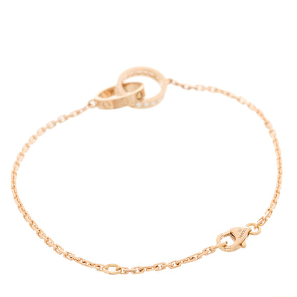 Cartier 18K Pink Gold Diamond LOVE Half-Paved Chain Bracelet 2 of 5