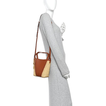 Chloe Raffia Calfskin Small Spin Tote Clay Brown 2 of 11