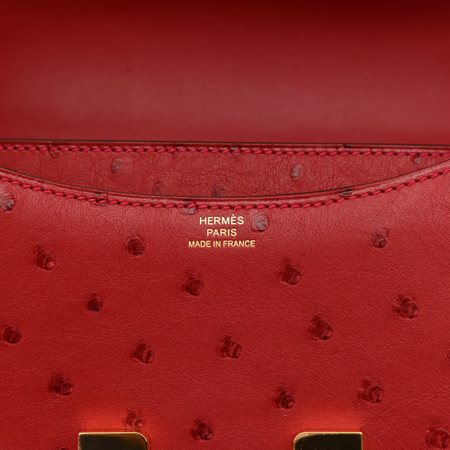 Hermes Ostrich Constance 18 Rouge Vif 6 of 9