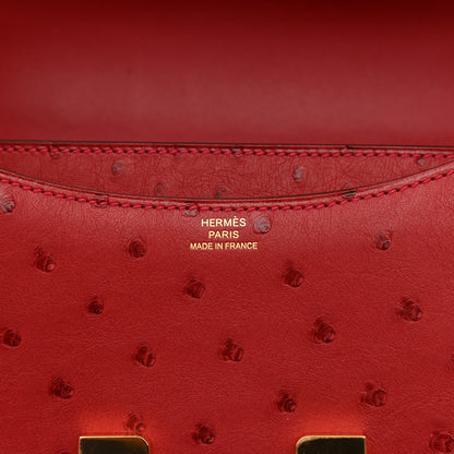 Hermes Ostrich Constance 18 Rouge Vif 6 of 9