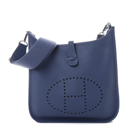 Hermes Taurillon Clemence Evelyne III PM Bleu Agate 1 of 8