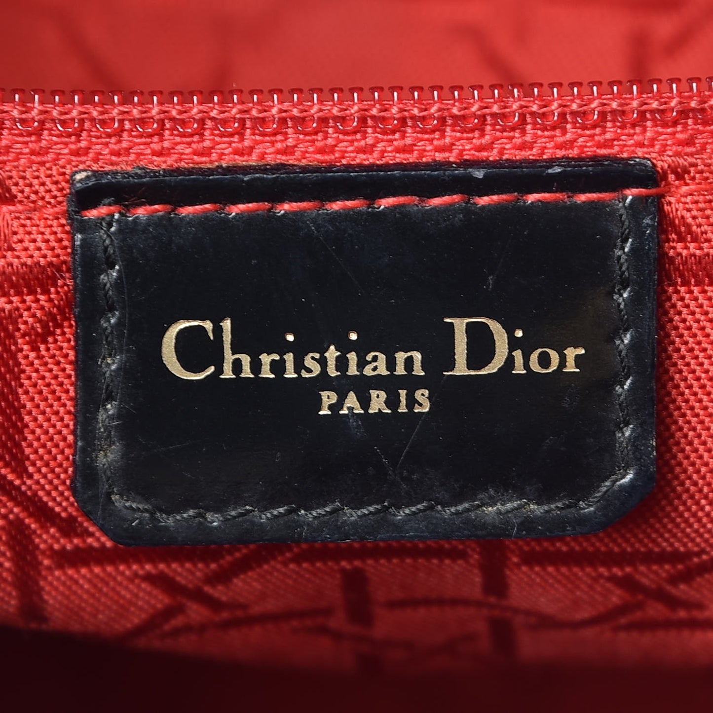 Glazed Calfskin Cannage Large Lady Dior Black