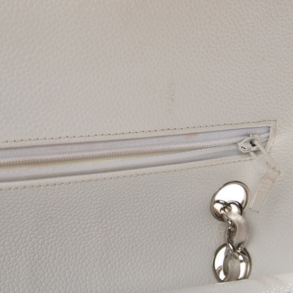 Chanel Caviar Quilted Medium Double Flap White 9 of 18