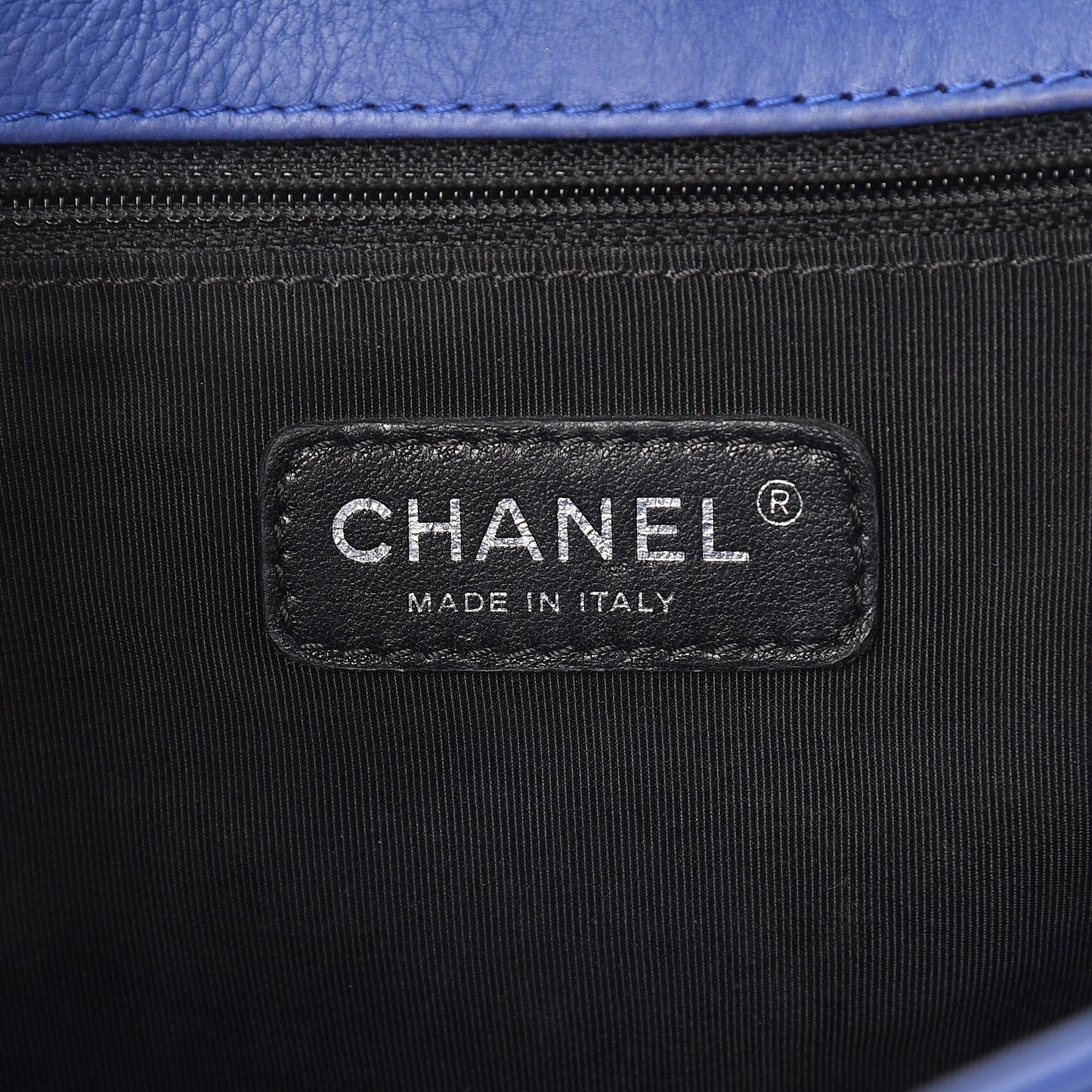 Calfskin Quilted Large Boy Flap Blue