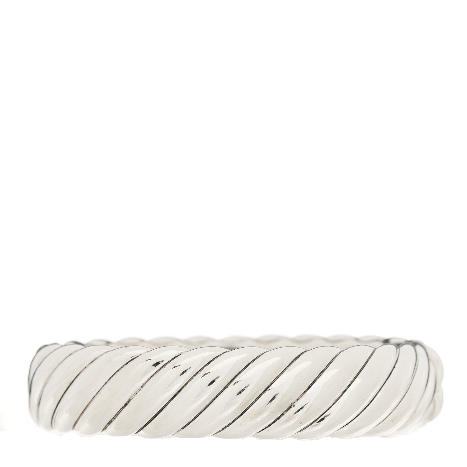 David Yurman Sterling Silver 17mm Sculpted Cable Bangle Bracelet 2 of 3