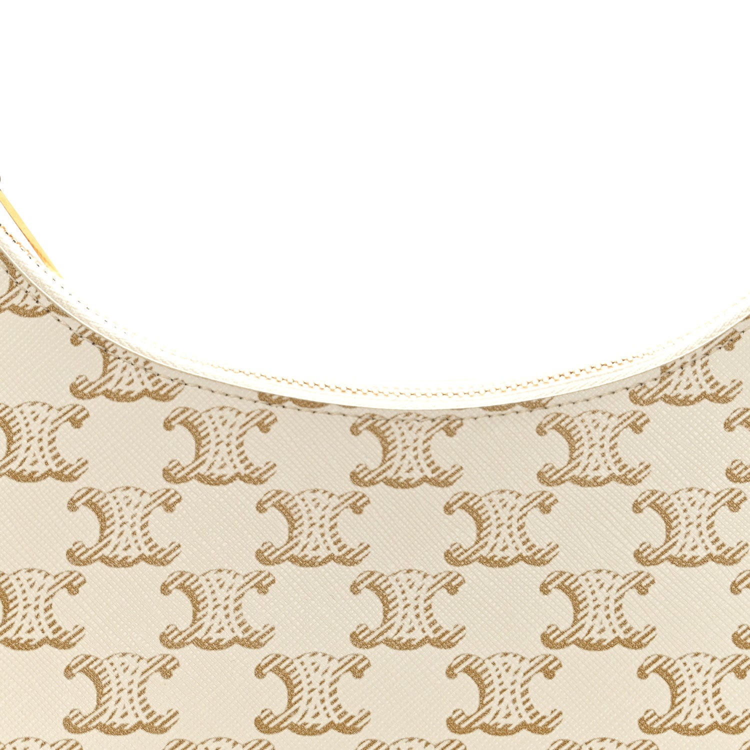 Celine Canvas Calfskin Ava Triomphe Shoulder Bag White 8 of 10