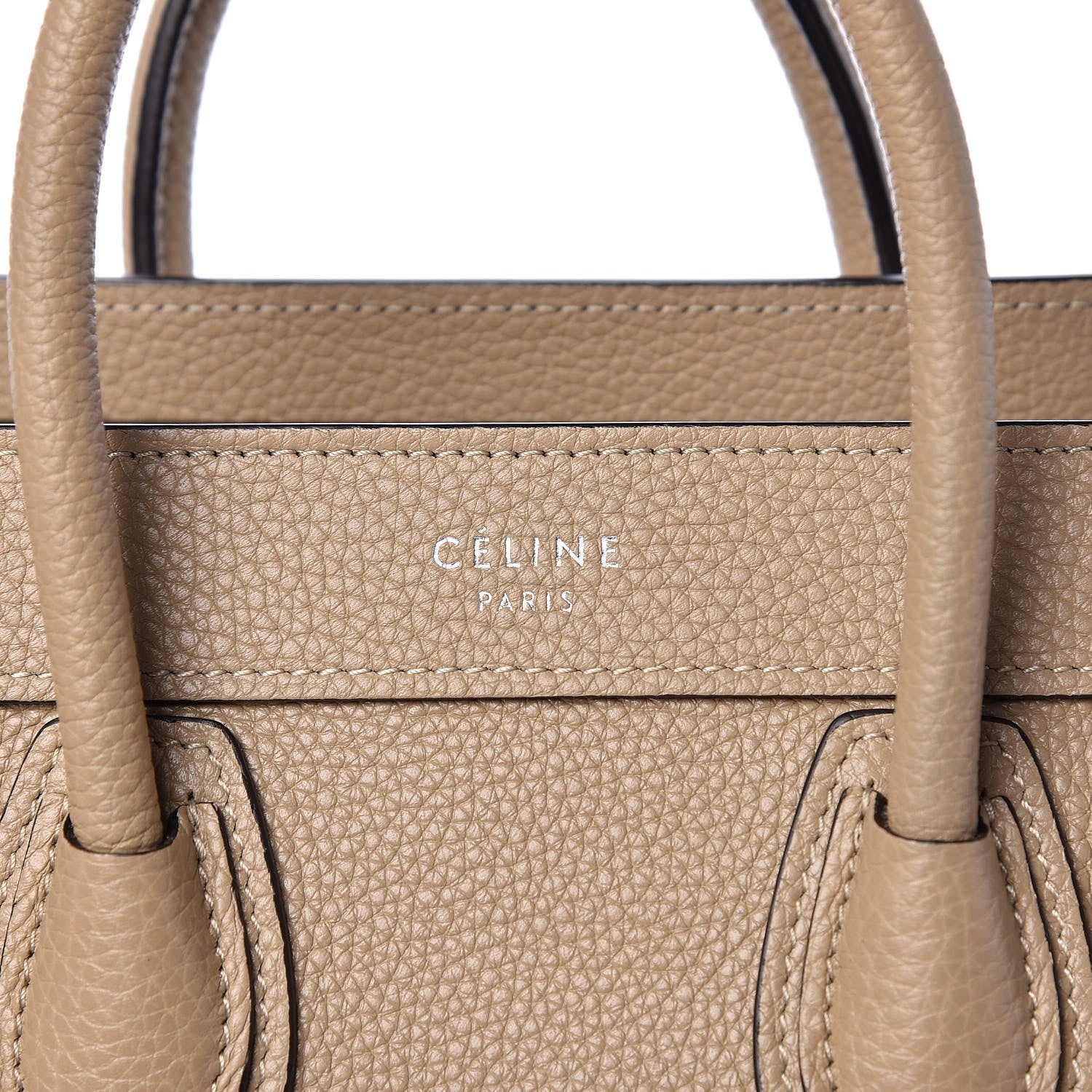 Celine Drummed Calfskin Nano Luggage Dune 10 of 10