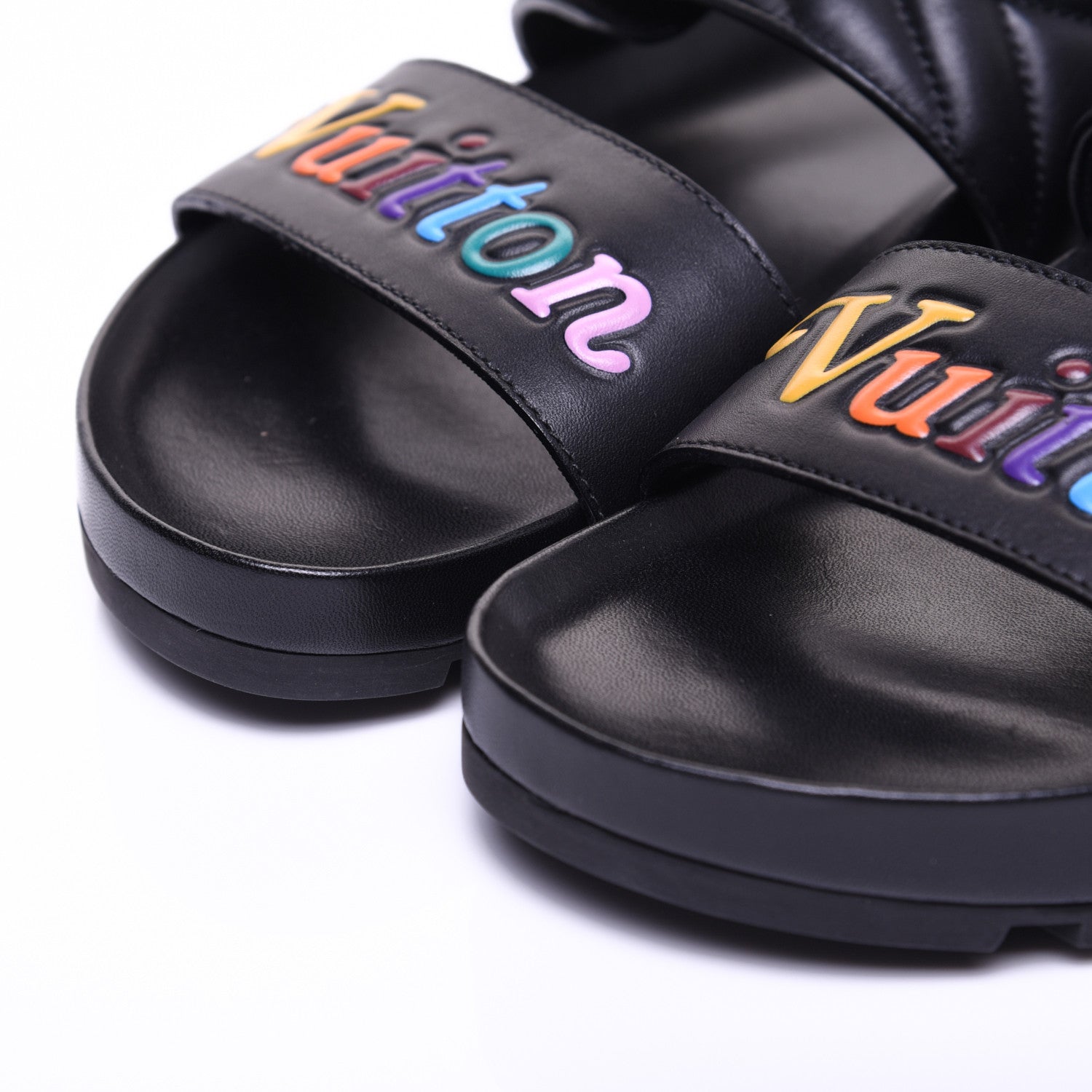 Louis Vuitton Calfskin New Wave Bom Dia Mule Sandals 37 Black 11 of 11