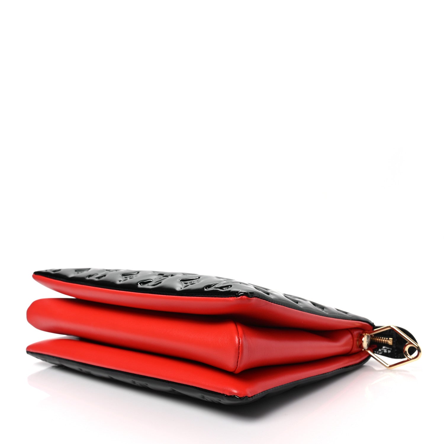 Louis Vuitton Patent Embossed Monogram Lambskin Coussin MM Black Red 7 of 7