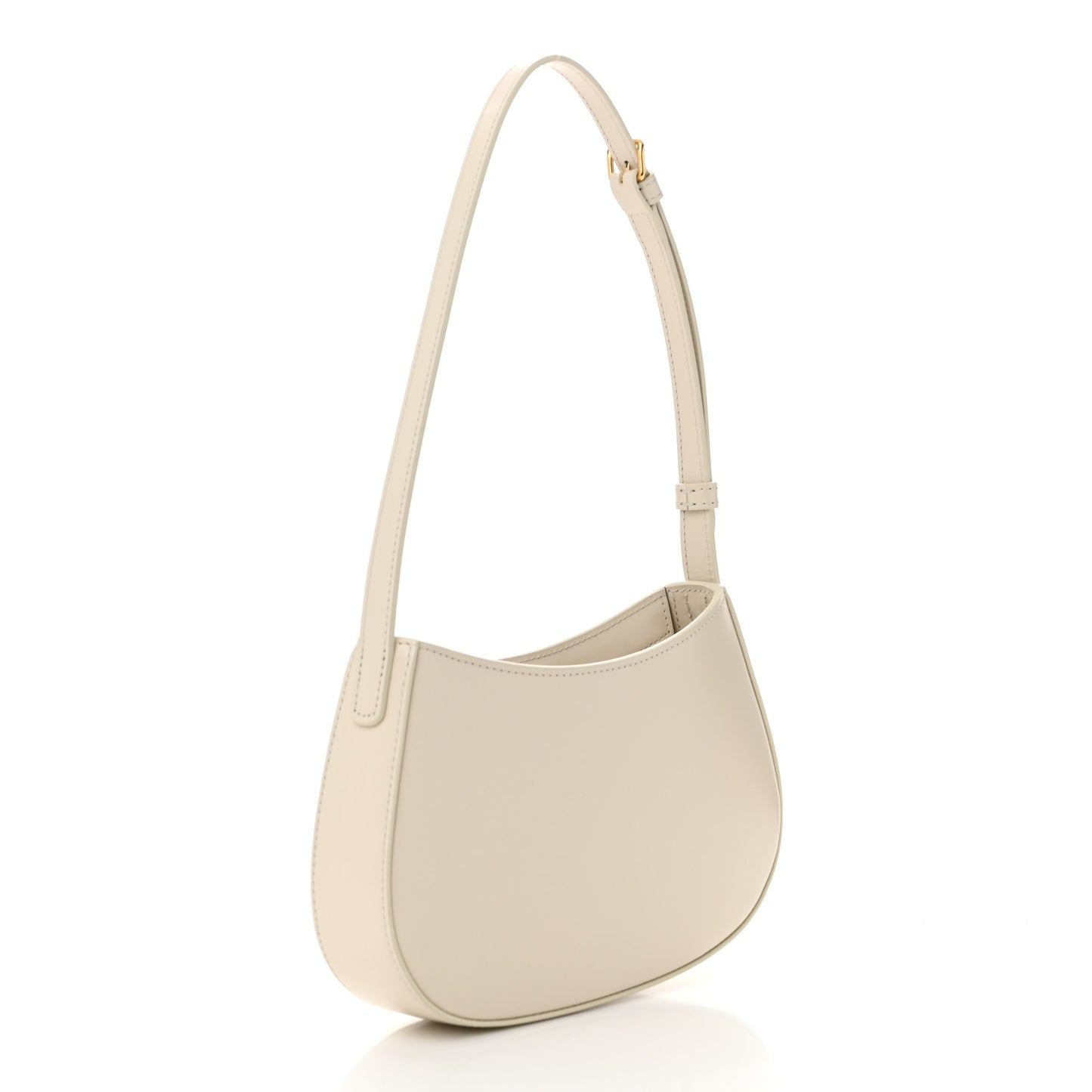 Shiny Calfskin Medium Tilly Triomphe Shoulder Bag Rice