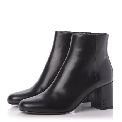 Saint Laurent Nappa Loulou Ankle Zip Boot 37 Black 3 of 9