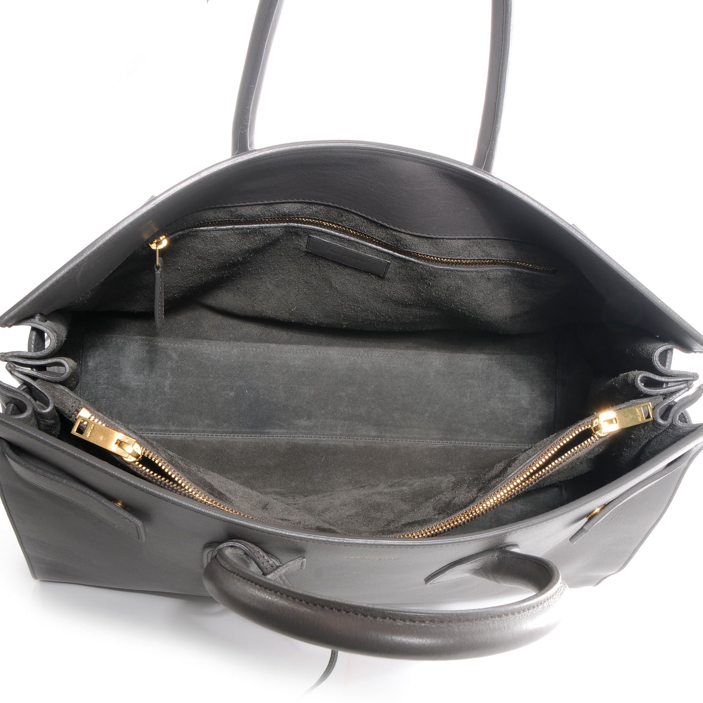 Leather Large Sac de Jour Carryall Grey