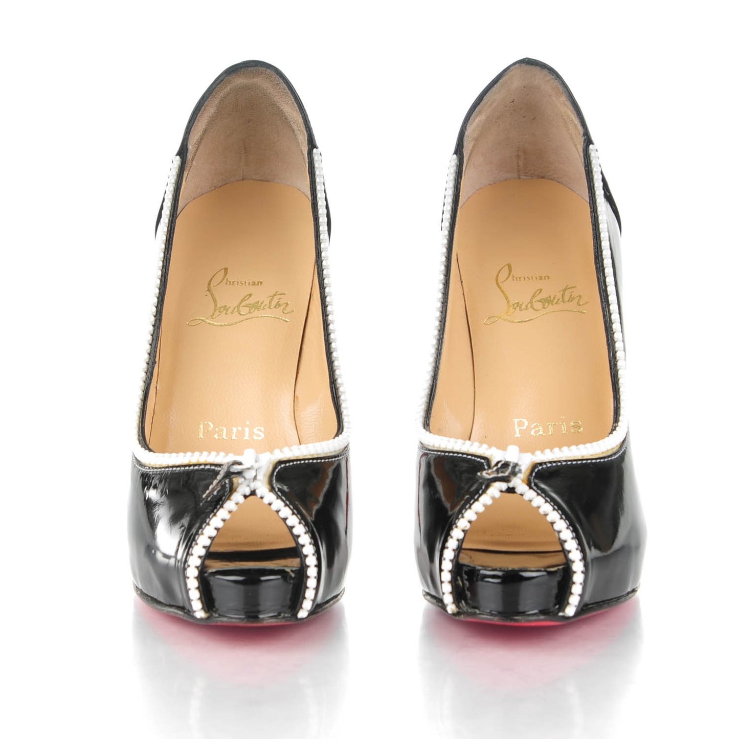 Patent Caracolo Plateau Platform Peep Toe Pumps 36 Black