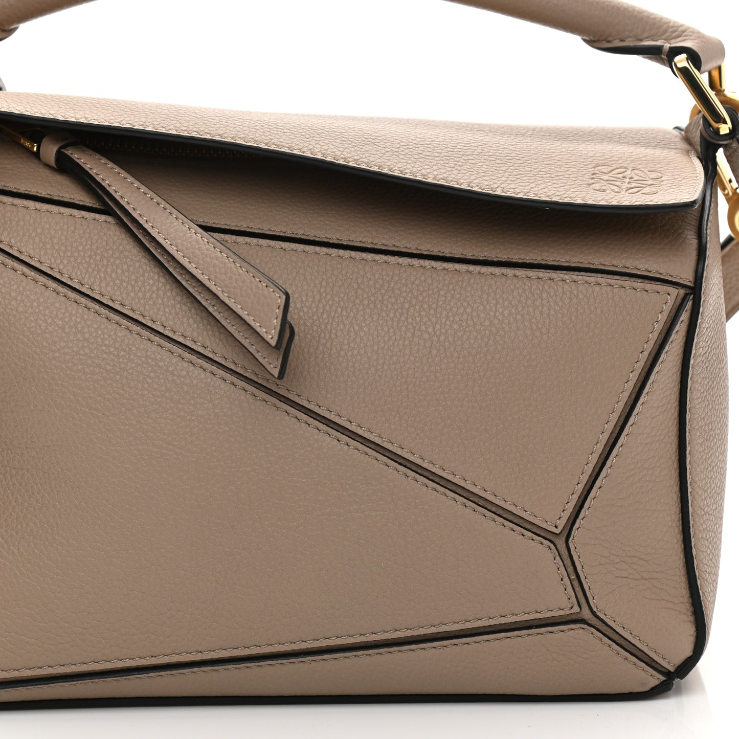 Grained Calfskin Small Puzzle Bag Sand
