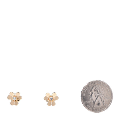 Van Cleef & Arpels 18K Yellow Gold Diamond Mini Frivole Earrings 2 of 5
