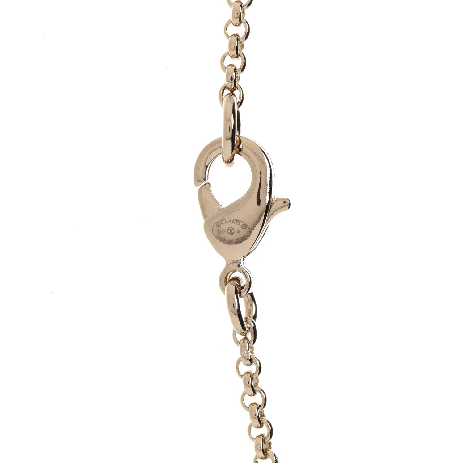Chanel CC Heart Chain Pendant Necklace Gold 5 of 6