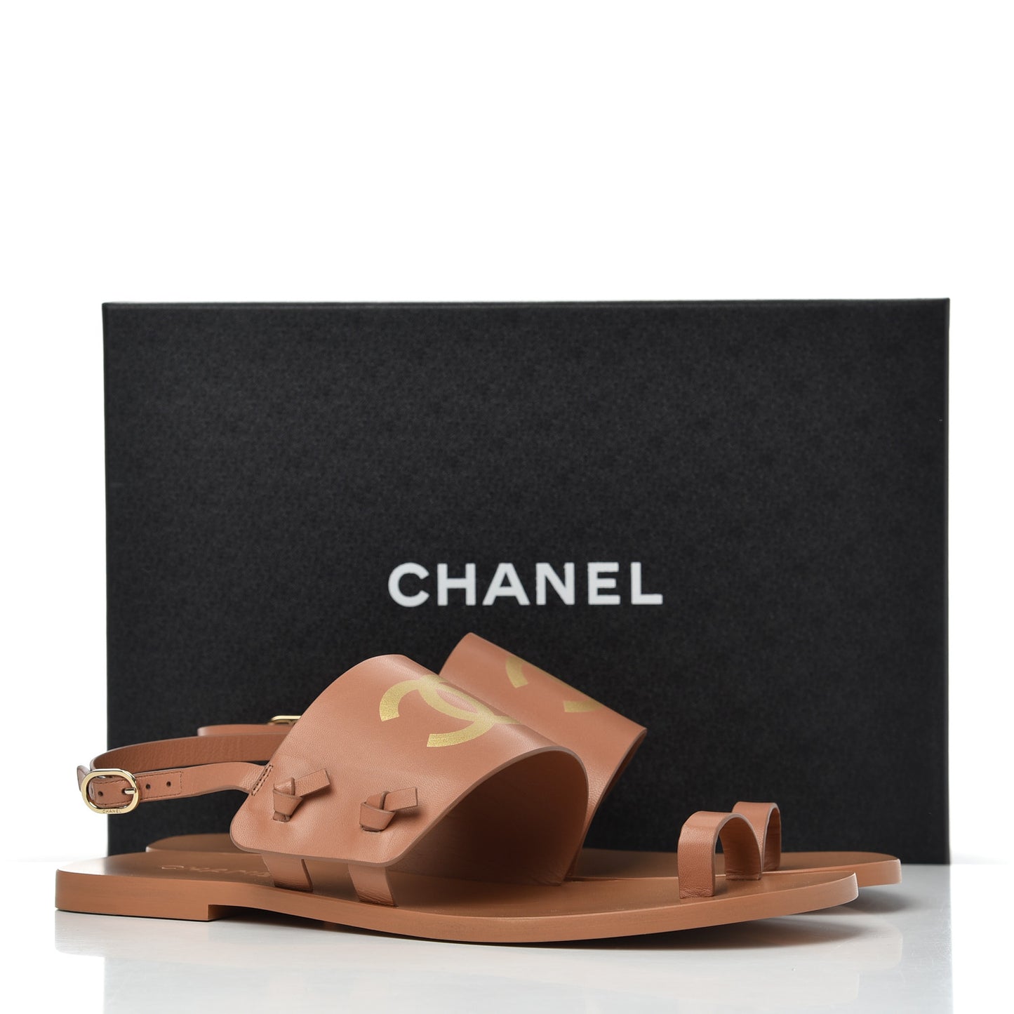 Goatskin CC Sandals 40 Brown